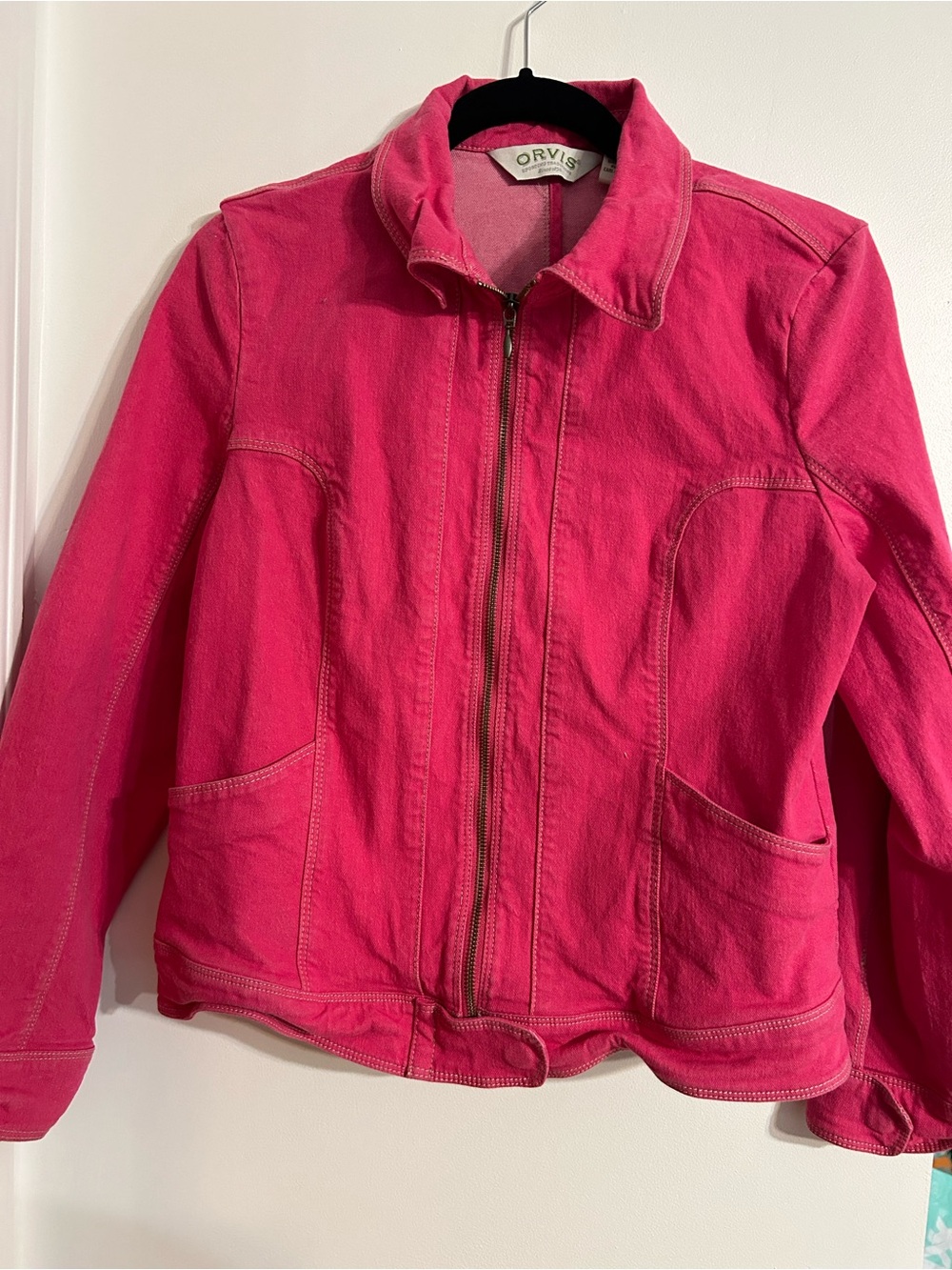 Orvis Hot Pink Zip-Front Jean Jacket